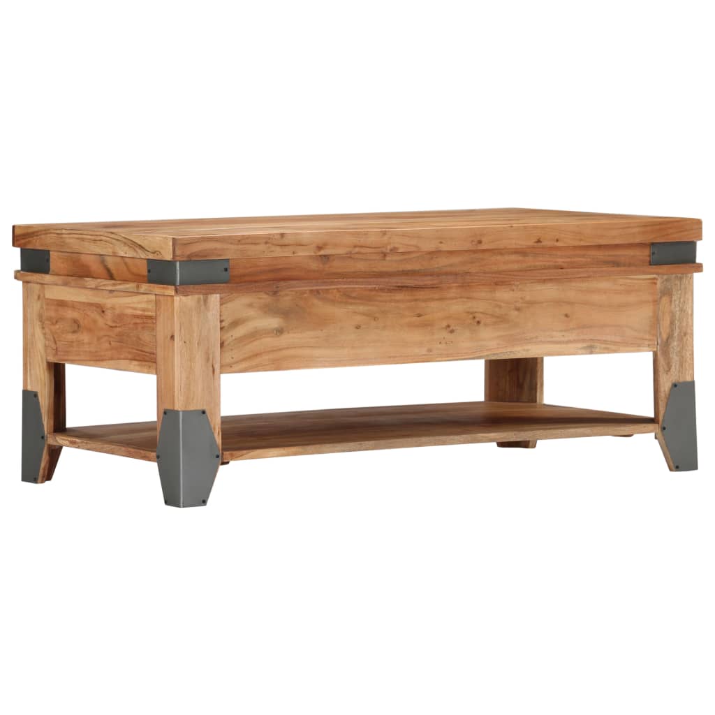 Tavolino da Caffè 110x52x45 cm in Legno Massello di Acacia - homemem39