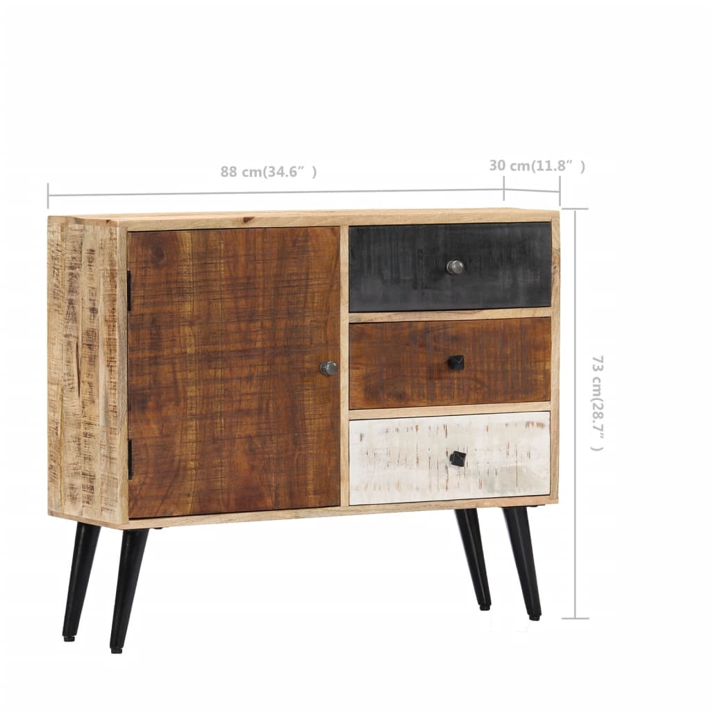 Credenza 88x30x73 cm in Legno Massello di Mango - homemem39