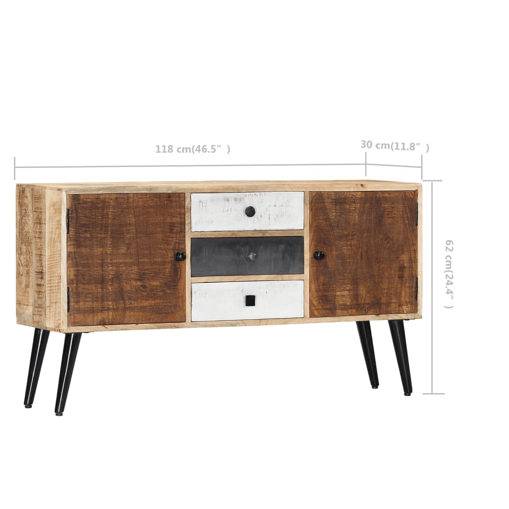 Credenza 118x30x62 cm in Legno Massello di Mango - homemem39