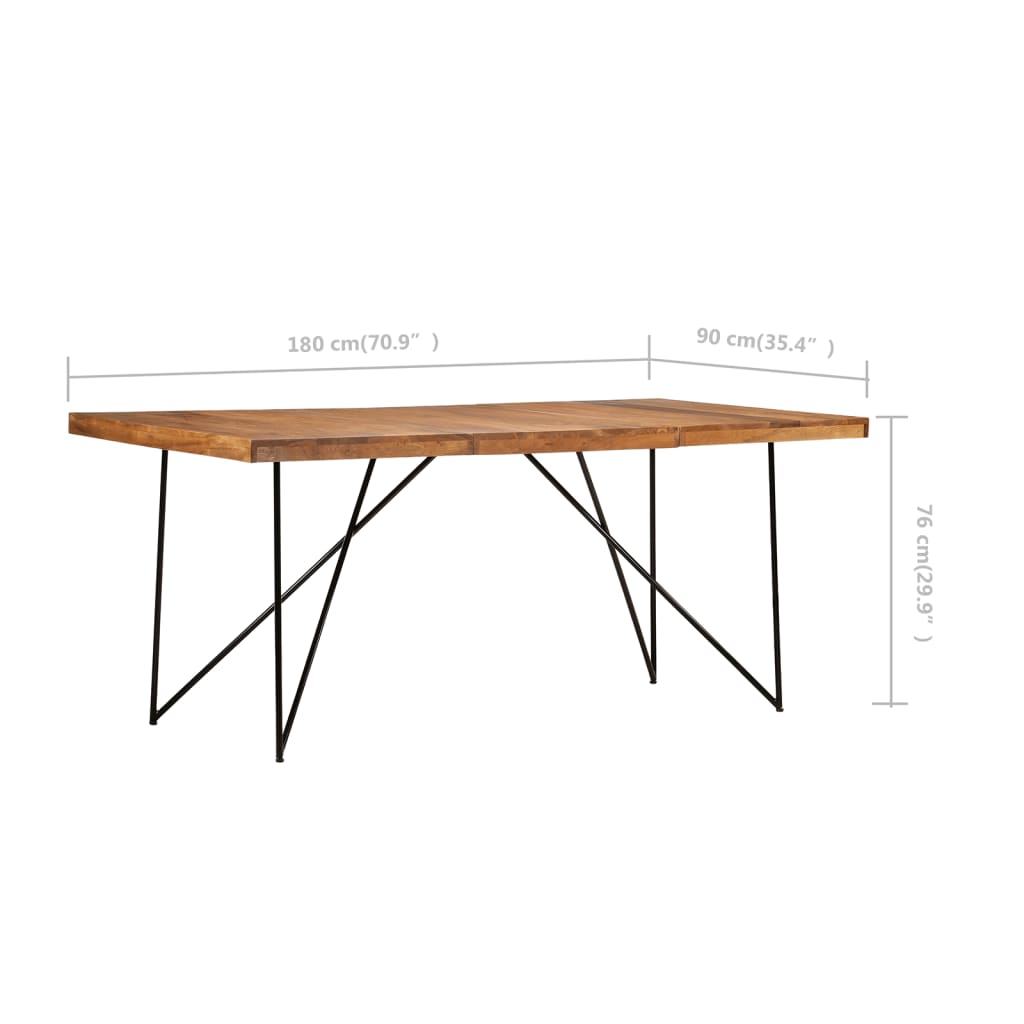 Tavolo da Pranzo 180x90x76 cm in Legno Massello di Acacia - homemem39