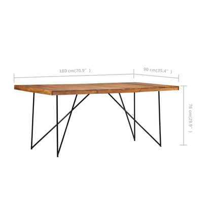 Tavolo da Pranzo 180x90x76 cm in Legno Massello di Acacia - homemem39