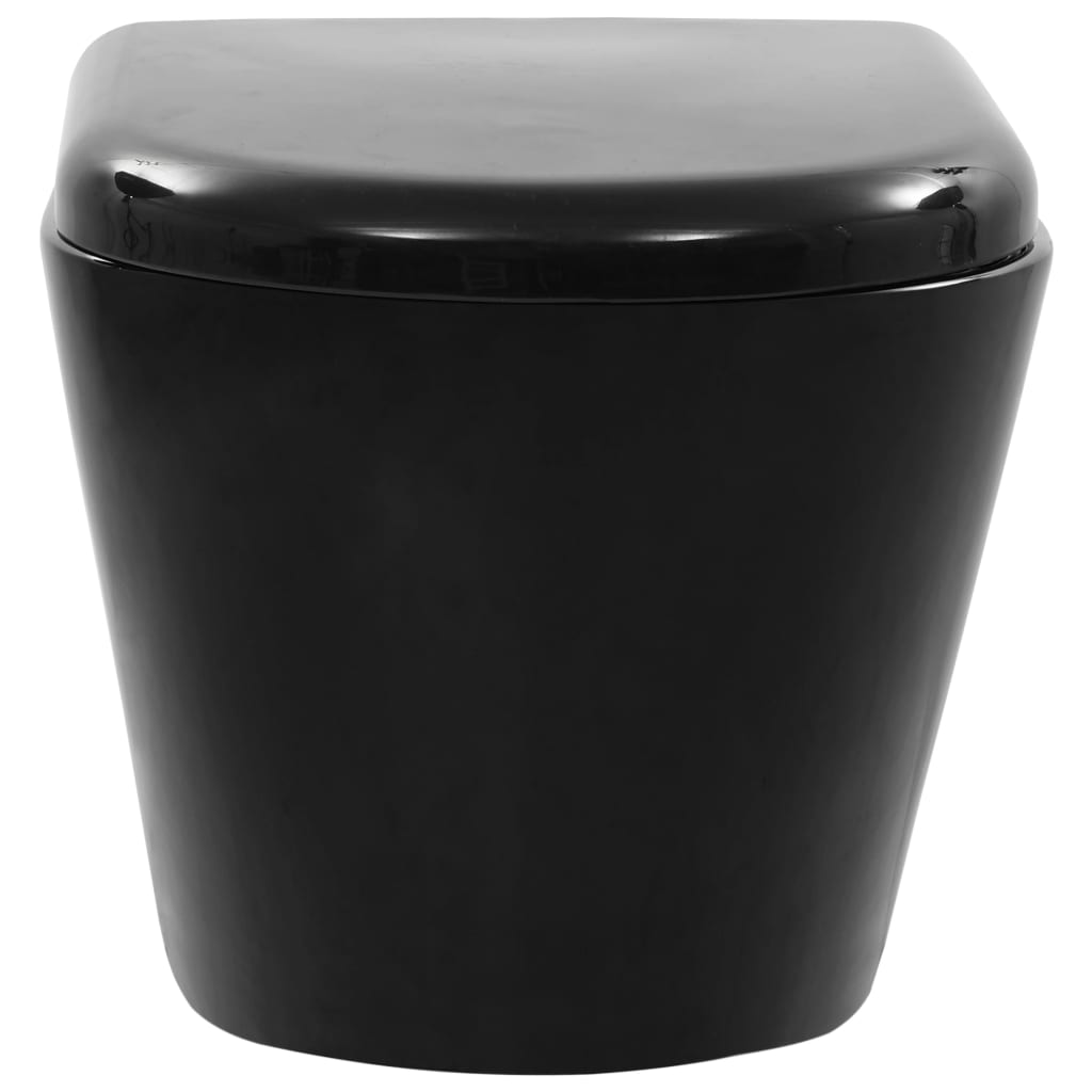 WC Sospeso con Design Senza Bordi in Ceramica Nero - homemem39