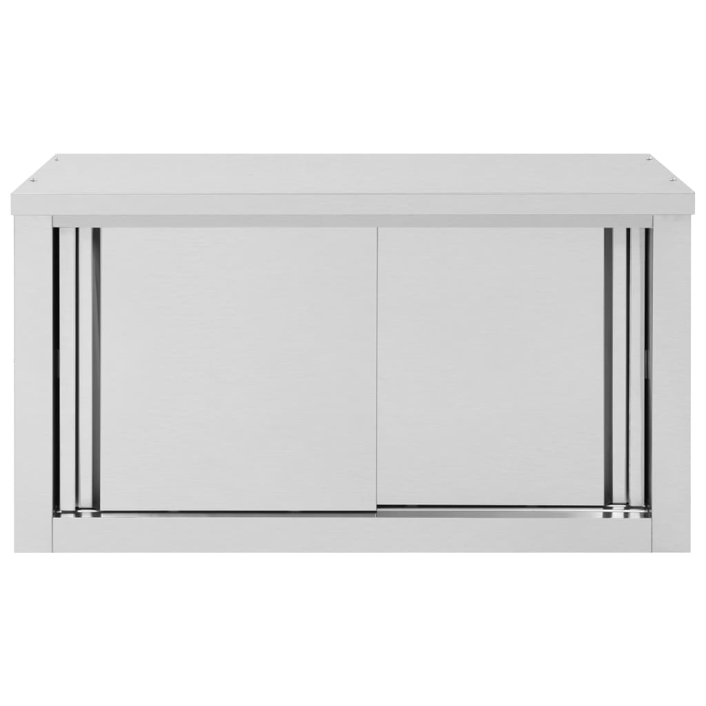 Armadio da Cucina con Ante Scorrevoli 90x40x50cm Acciaio Inox - homemem39