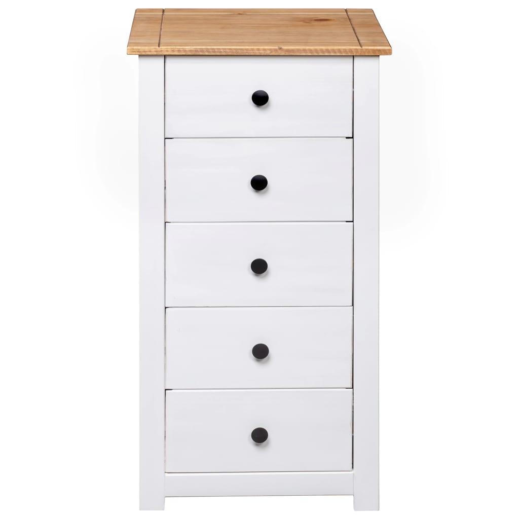 Credenza Bianca 46x40x89 cm in Legno Massello di Pino Panama - homemem39