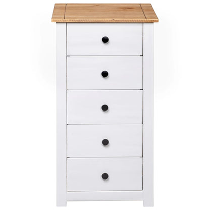 Credenza Bianca 46x40x89 cm in Legno Massello di Pino Panama - homemem39