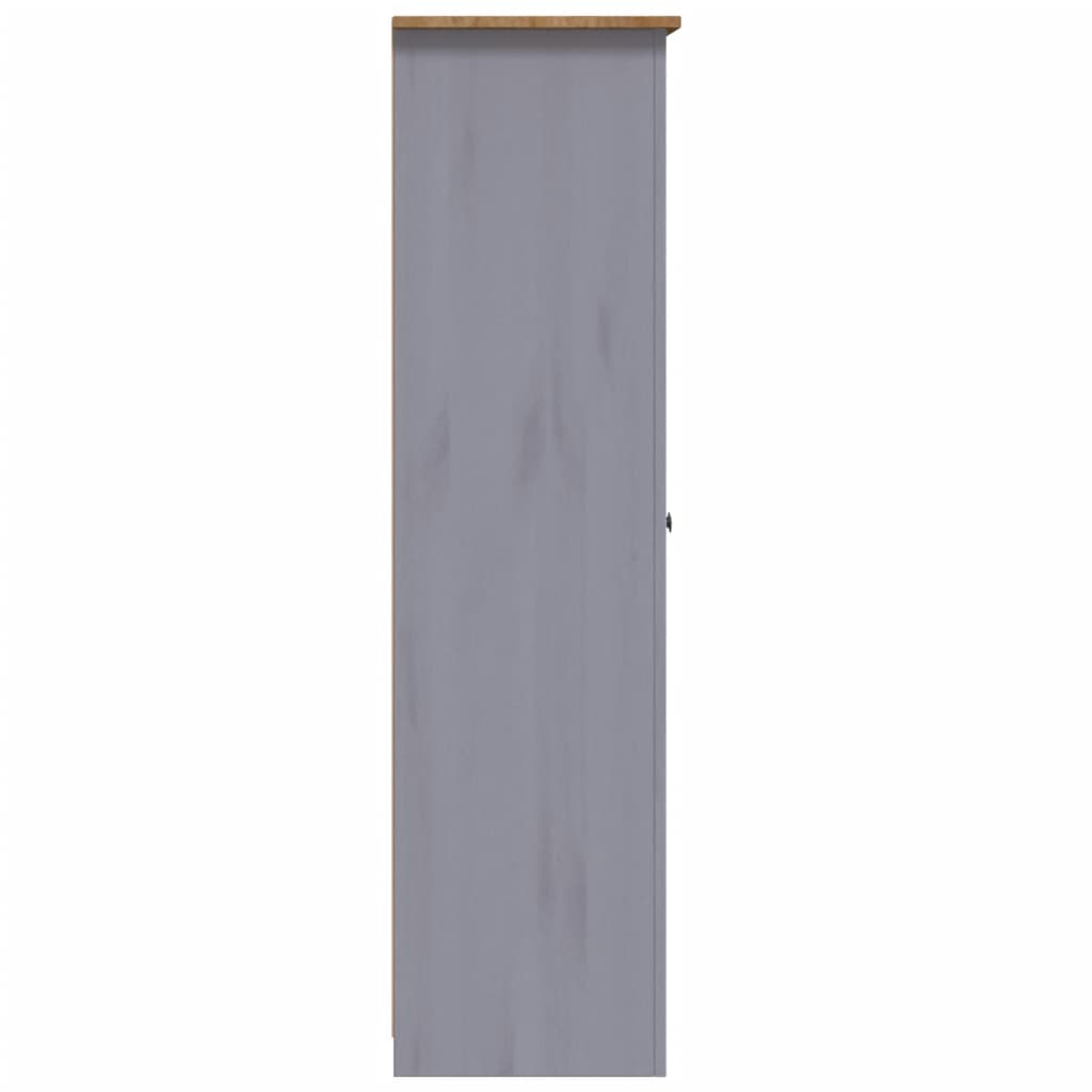 Armadio a 3 Ante Grigio 118x50x171,5cm in Pino Panama Range - homemem39