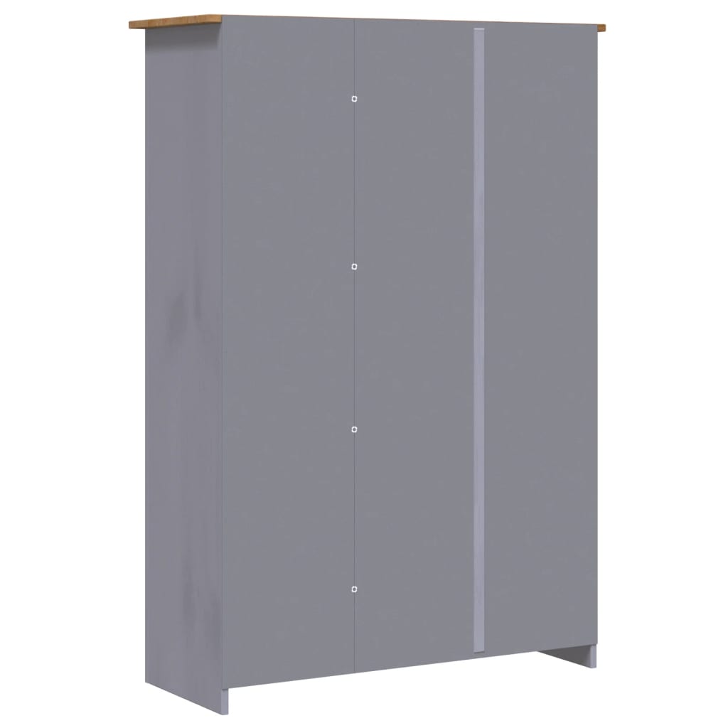 Armadio a 3 Ante Grigio 118x50x171,5cm in Pino Panama Range - homemem39