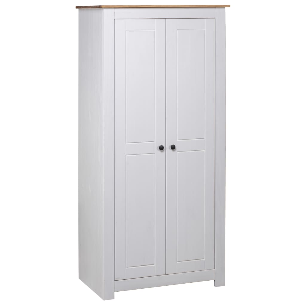 Armadio Bianco 80x50x171,5 cm Legno Massello Pino Panama Range - homemem39