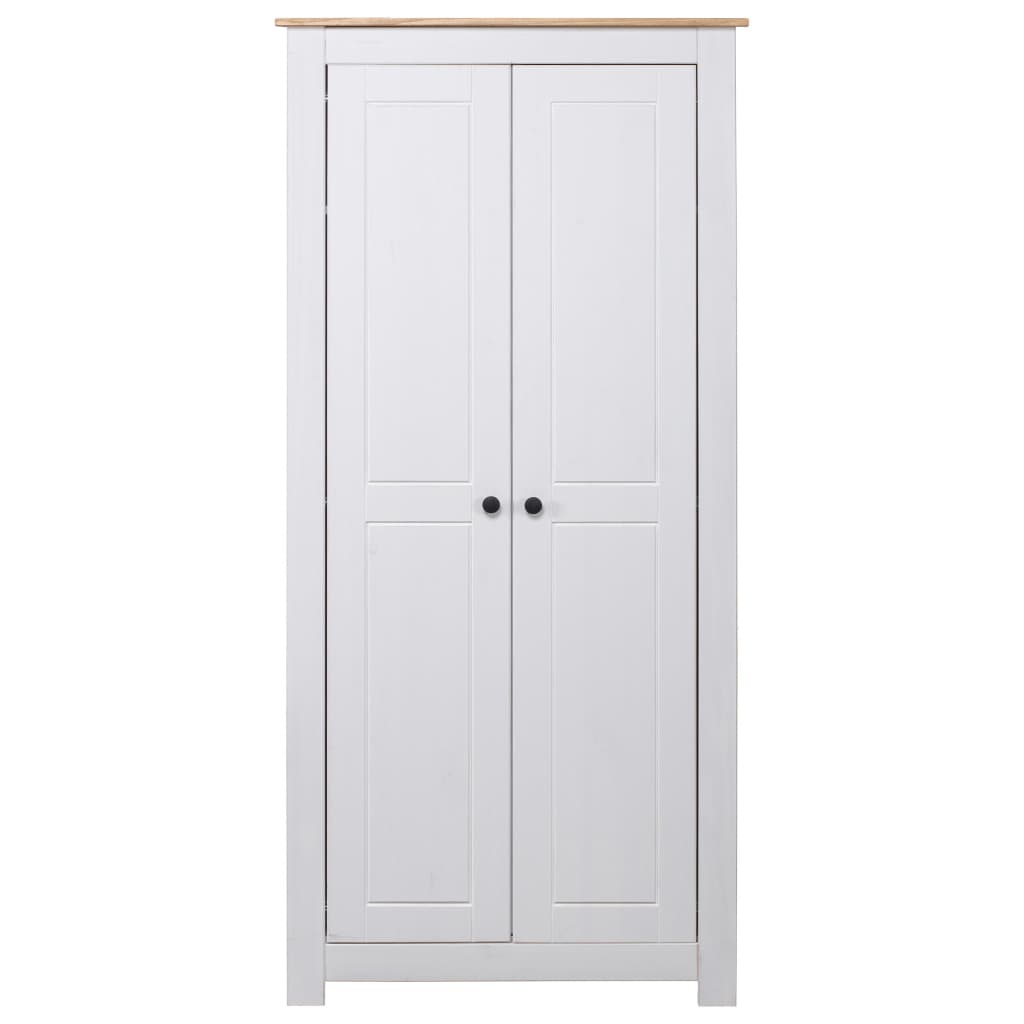 Armadio Bianco 80x50x171,5 cm Legno Massello Pino Panama Range - homemem39