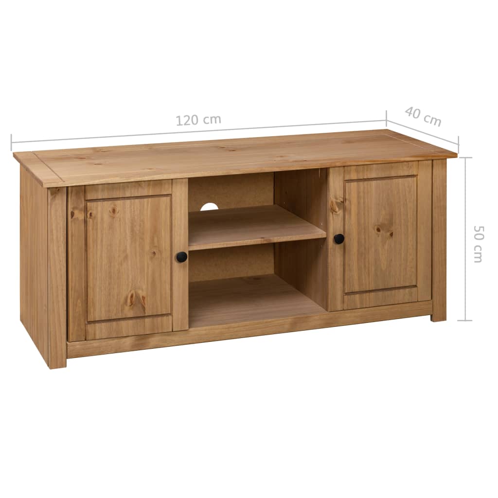 Moble TV 120x40x50 cm in Legno Massello di Pino Panama Range - homemem39