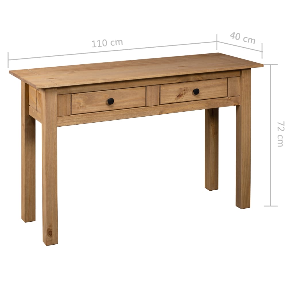 Tavolo Consolle 110x40x72 cm Legno Massello Pino Panama Range - homemem39