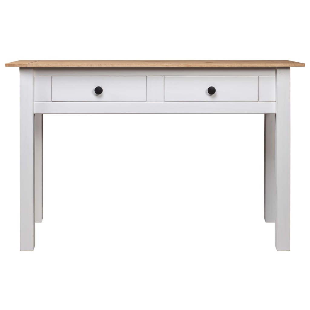 Tavolo Consolle Bianco 110x40x72 cm Legno Massello Pino Panama - homemem39