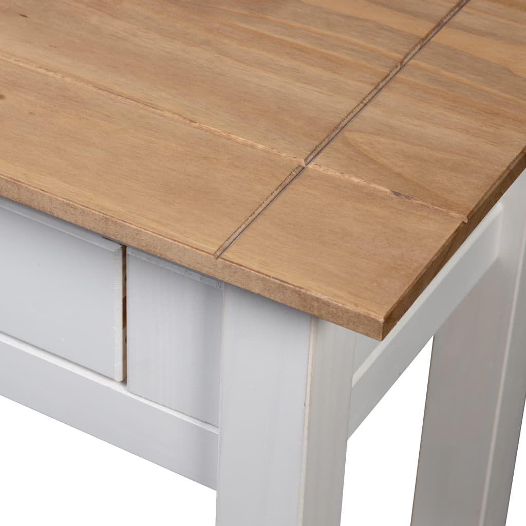 Tavolo Consolle Bianco 110x40x72 cm Legno Massello Pino Panama - homemem39