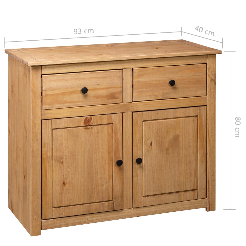 Credenza 93x40x80 cm in Legno Massello di Pino Panama Range - homemem39