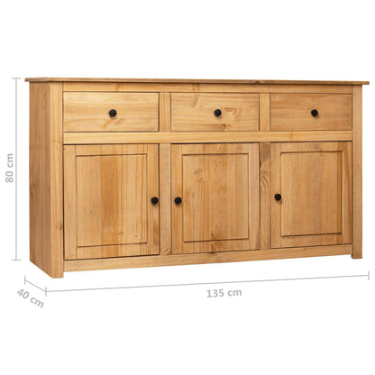 Credenza 135x40x80 cm in Legno Massello di Pino Panama Range - homemem39