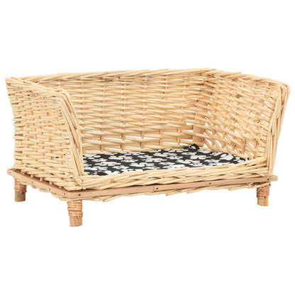 Cesta per Cani con Cuscino 50x33x30 cm Salice Naturale - homemem39