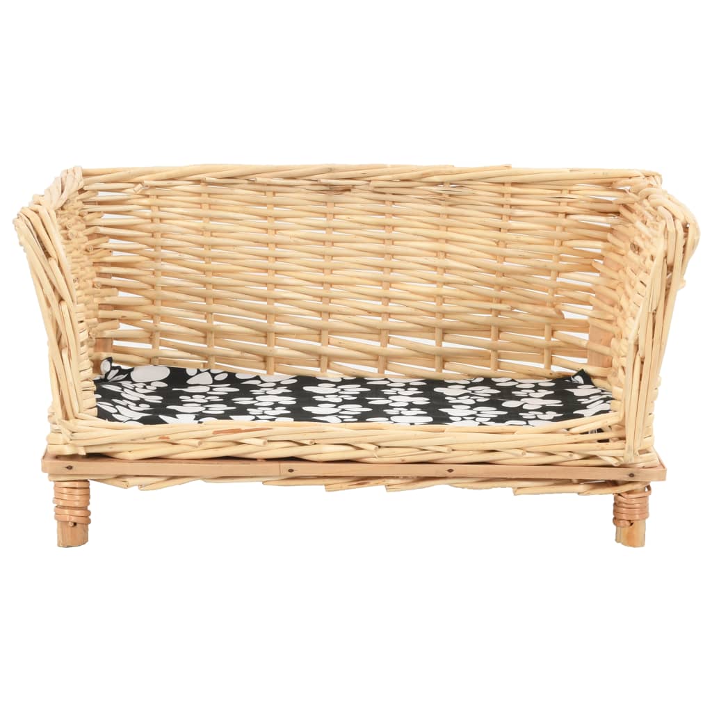 Cesta per Cani con Cuscino 50x33x30 cm Salice Naturale - homemem39