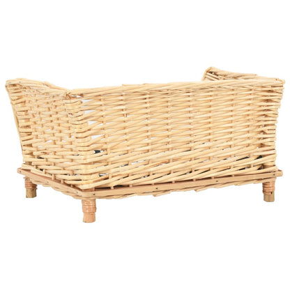 Cesta per Cani con Cuscino 50x33x30 cm Salice Naturale - homemem39