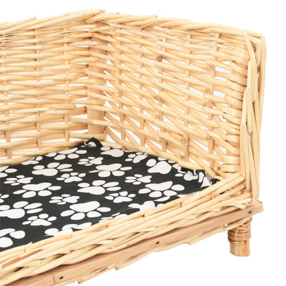 Cesta per Cani con Cuscino 50x33x30 cm Salice Naturale - homemem39