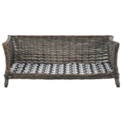 Cesta per Cani con Cuscino Grigio 90x54x35 cm Salice Naturale - homemem39