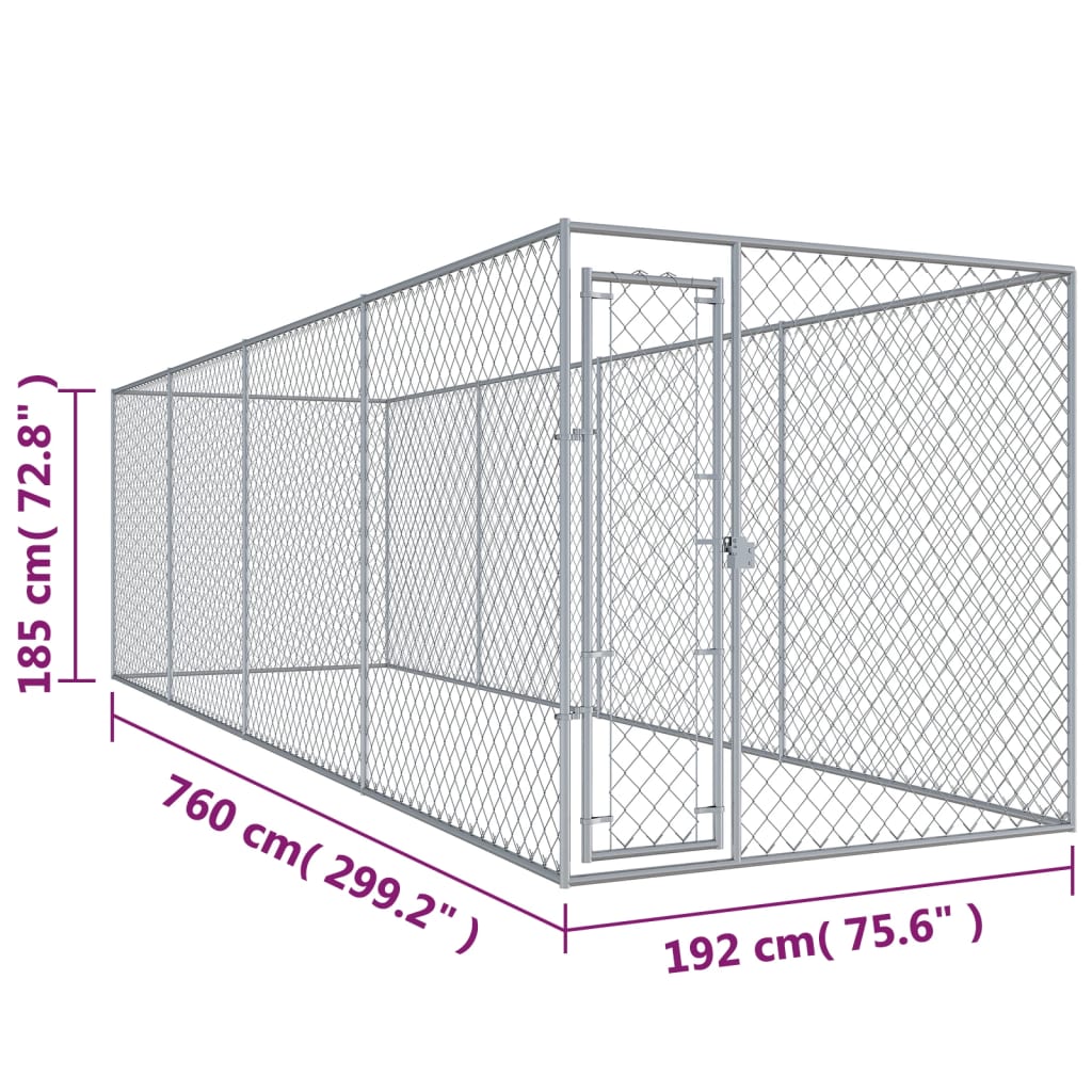 Recinzione per Cani da Esterno 760x192x185 cm - homemem39