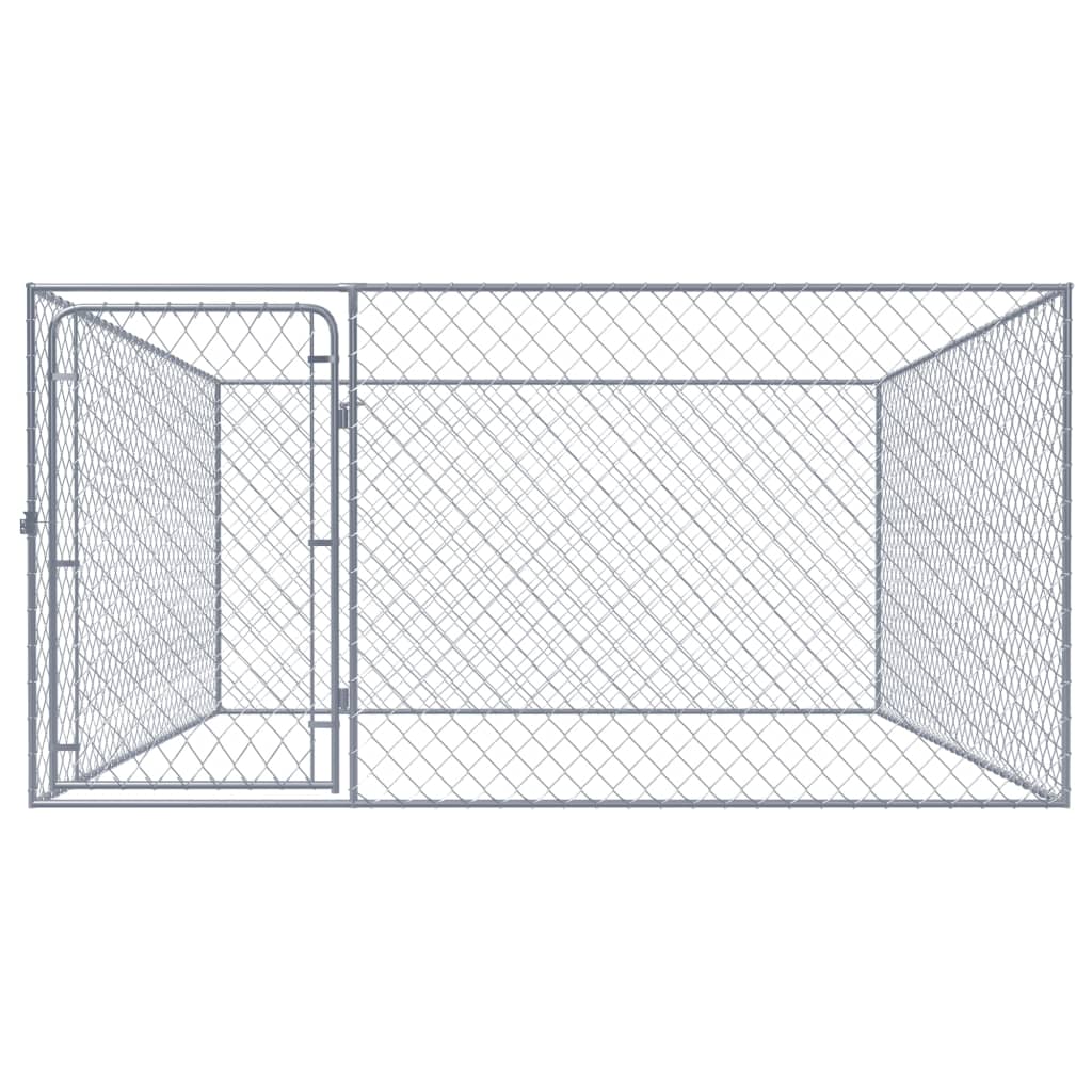 Recinto per Cani da Esterno in Acciaio Zincato 2x2x1 m - homemem39