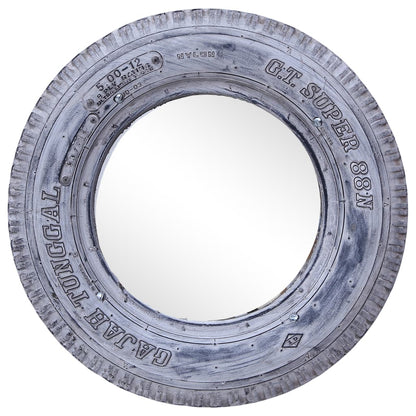 Specchio Bianco 50 cm in Pneumatico di Gomma Riciclato - homemem39