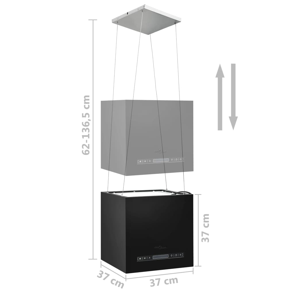 Cappa da Cucina ad Isola Sospesa LCD Sensore 37 cm in Acciaio - homemem39