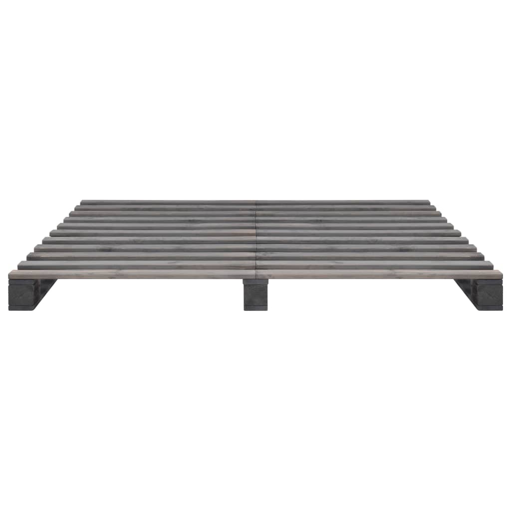 Giroletto in Pallet Grigio Legno Massello di Pino 200x200 cm - homemem39