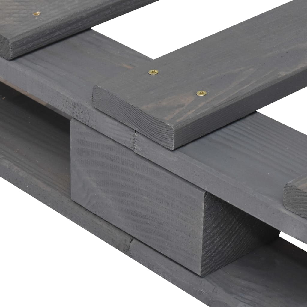 Giroletto in Pallet Grigio Legno Massello di Pino 200x200 cm - homemem39