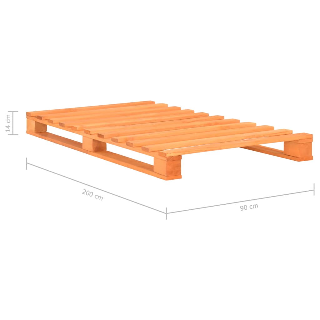 Giroletto in Pallet Marrone Legno Massello di Pino 90x200 cm - homemem39