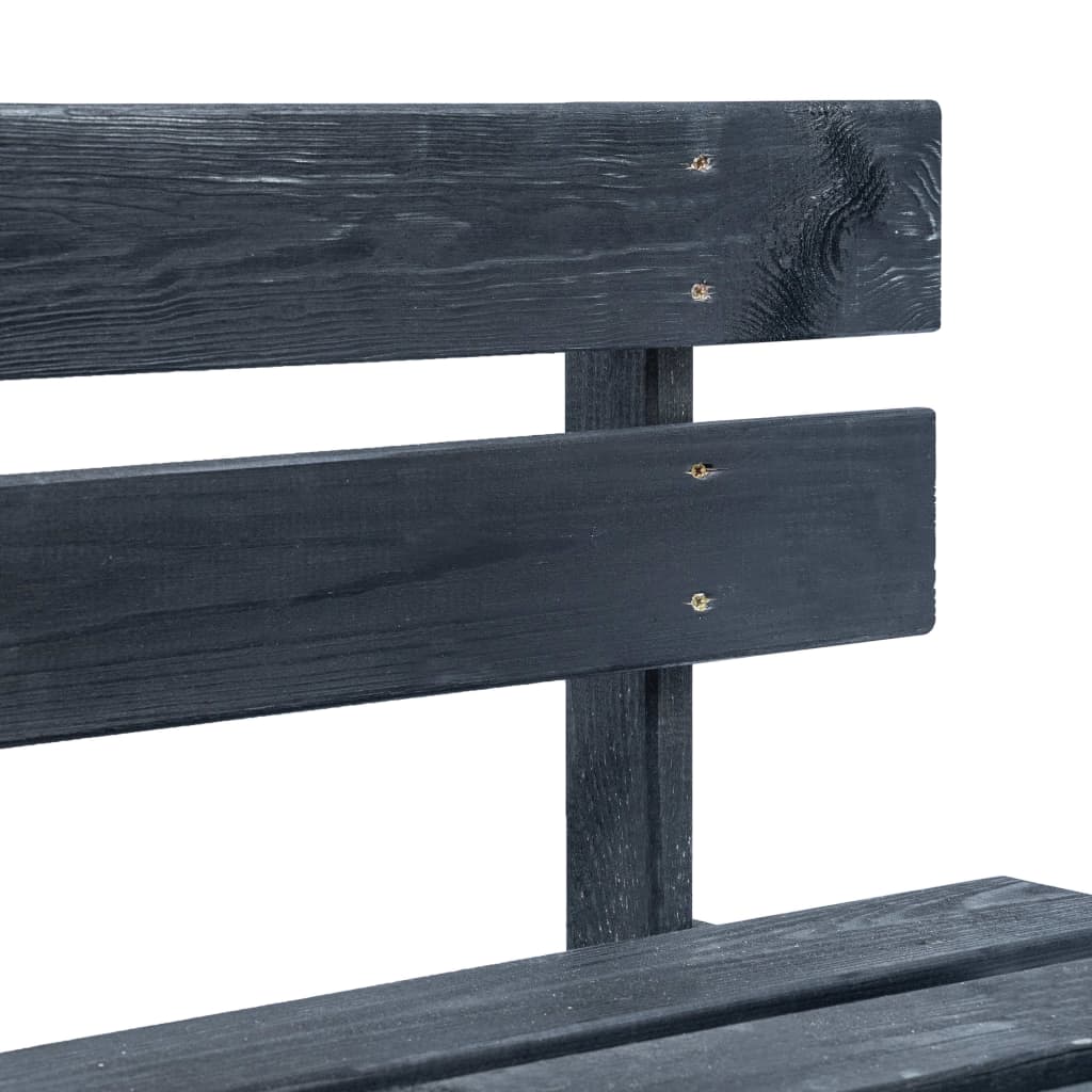 Panca da Giardino con Pallet in Legno Nera - homemem39