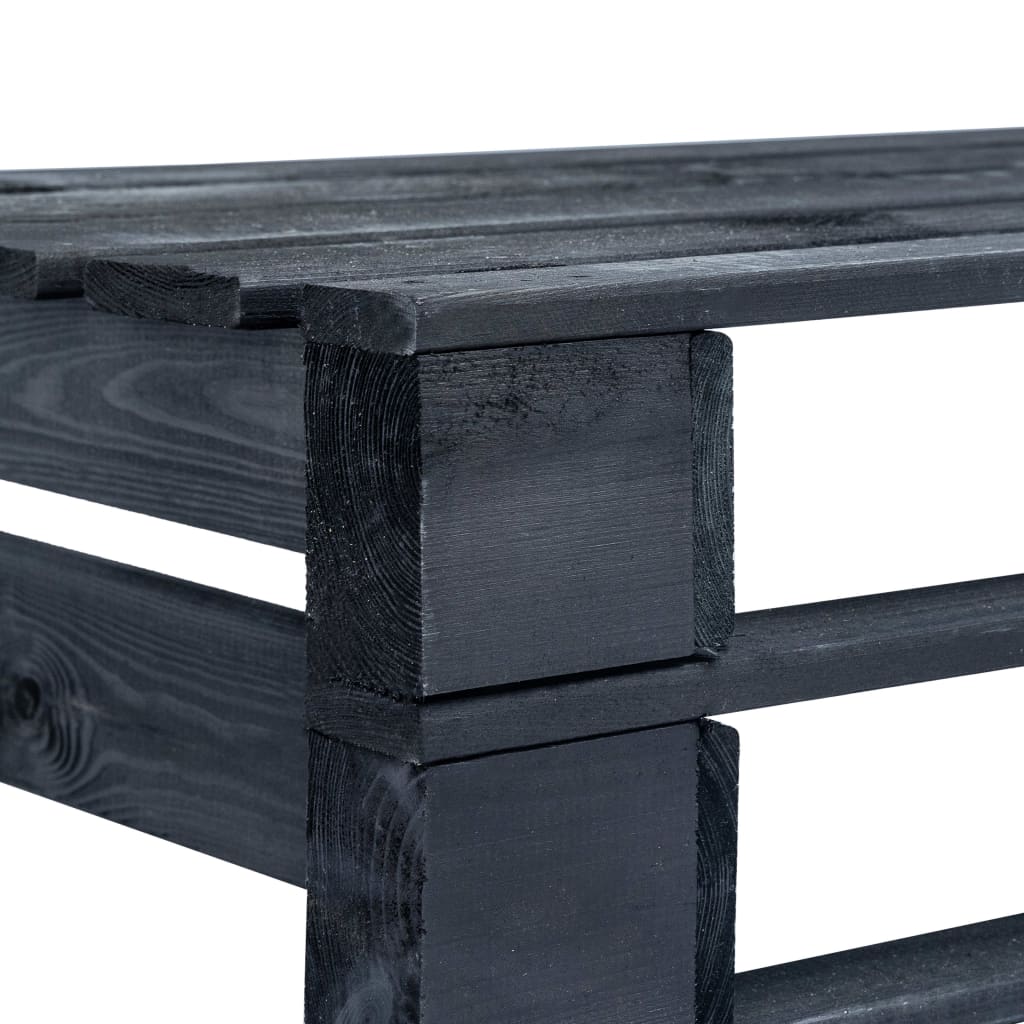 Panca da Giardino con Pallet in Legno Nera - homemem39