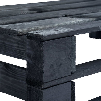 Panca da Giardino Angolare con Pallet in Legno Nera - homemem39