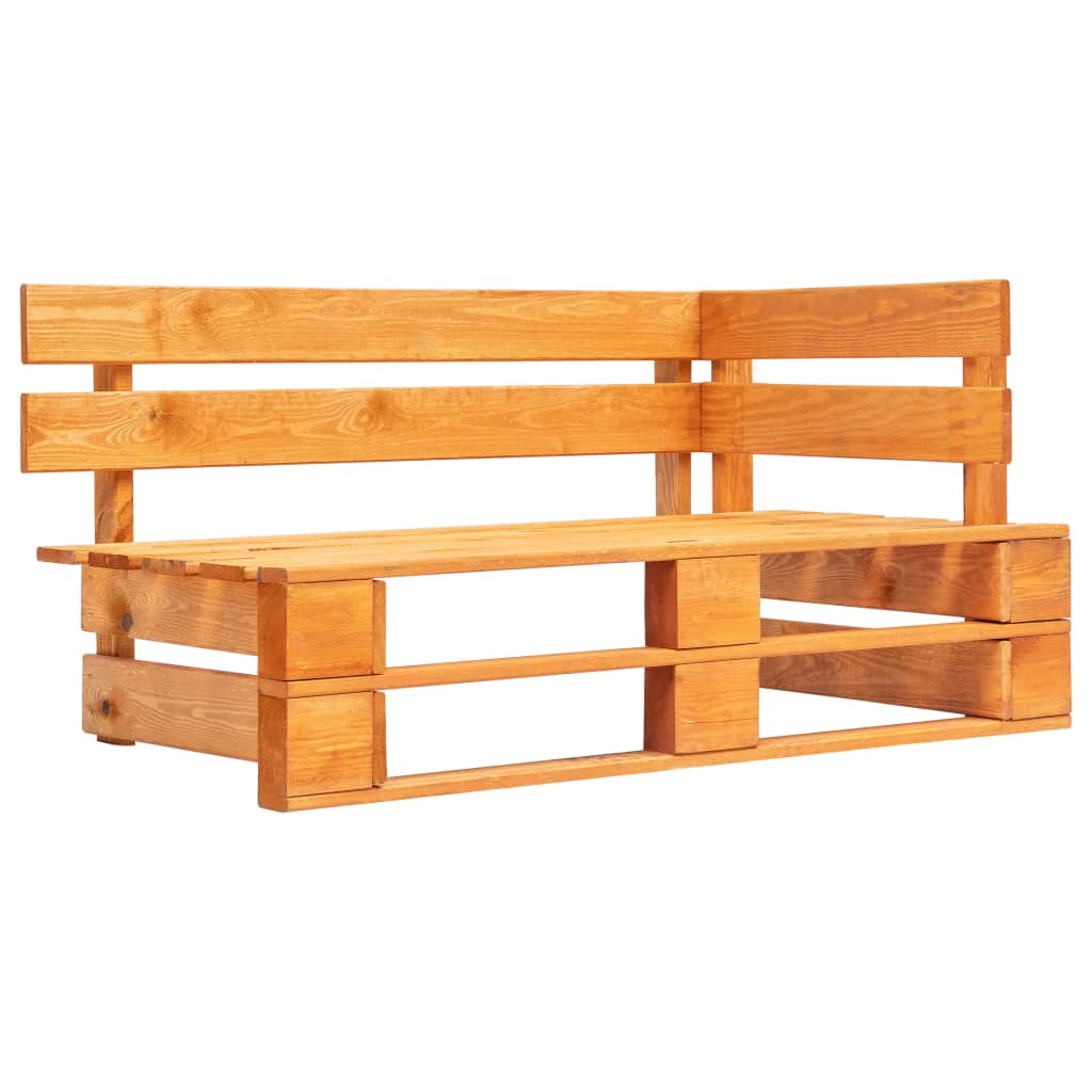 Panca da Giardino Angolare con Pallet Legno Marrone Miele - homemem39