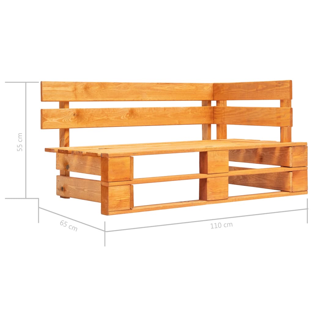 Panca da Giardino Angolare con Pallet Legno Marrone Miele - homemem39