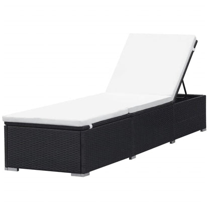 Lettini Prendisole con Cuscini 2 pz in Polyrattan Nero - homemem39