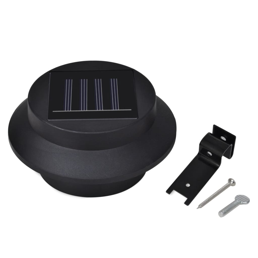 Lampade Solari per Recinzioni da Giardino 12 pz a LED Nero - homemem39