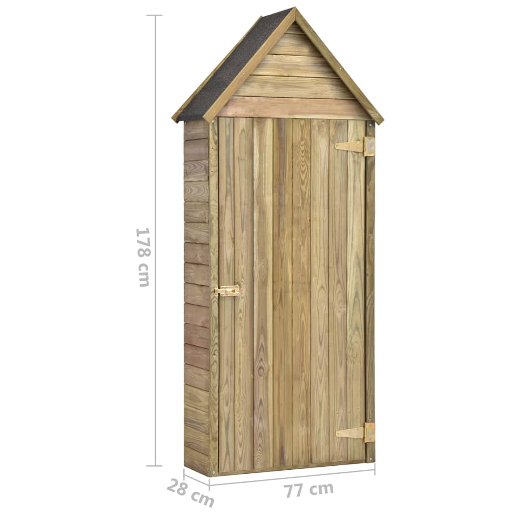 Capanno da Giardino con Porta 77x28x178 cm in Pino Impregnato - homemem39