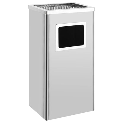 Pattumiera con Posacenere da Albergo 45 L Acciaio Inox - homemem39