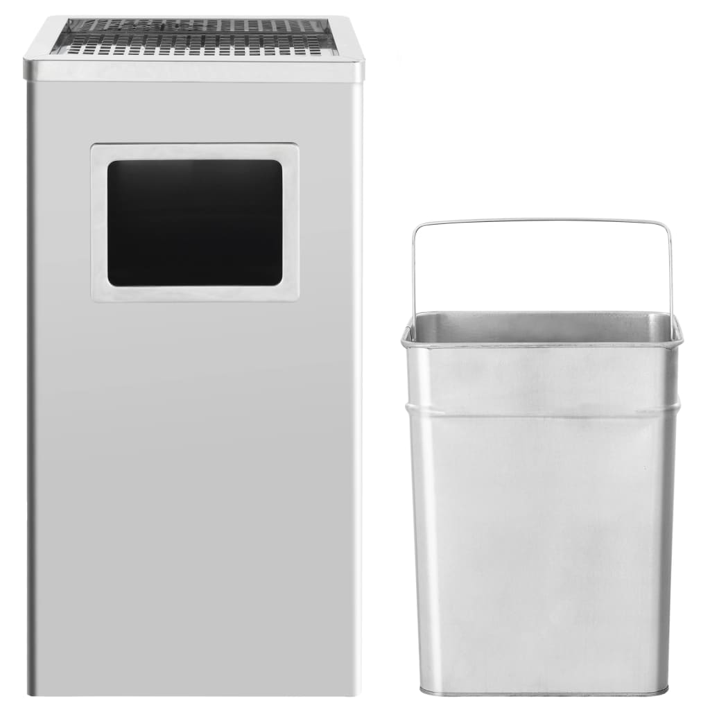 Pattumiera con Posacenere da Albergo 45 L Acciaio Inox - homemem39