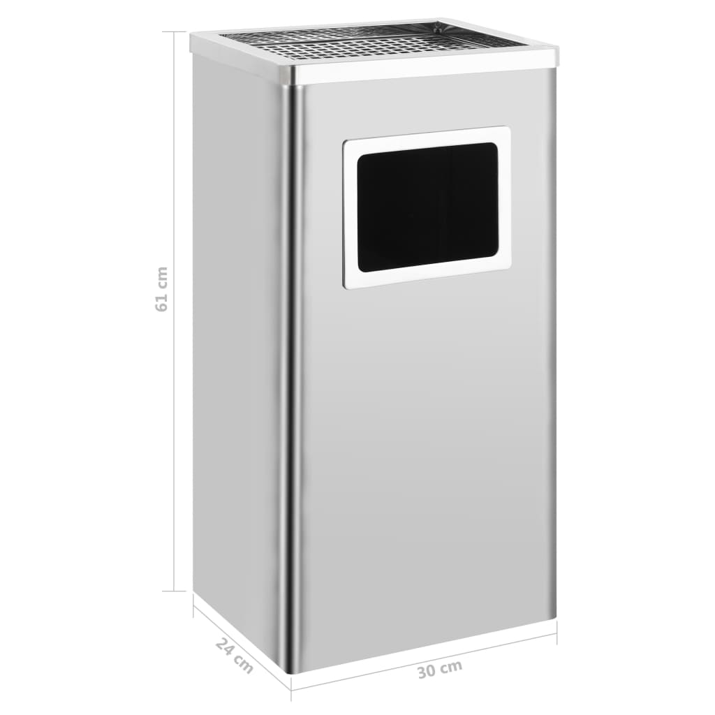 Pattumiera con Posacenere da Albergo 45 L Acciaio Inox - homemem39