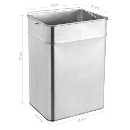 Pattumiera con Posacenere da Albergo 45 L Acciaio Inox - homemem39