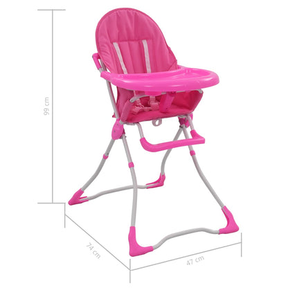 Seggiolone Pappa per Bambini Rosa e Bianco - homemem39