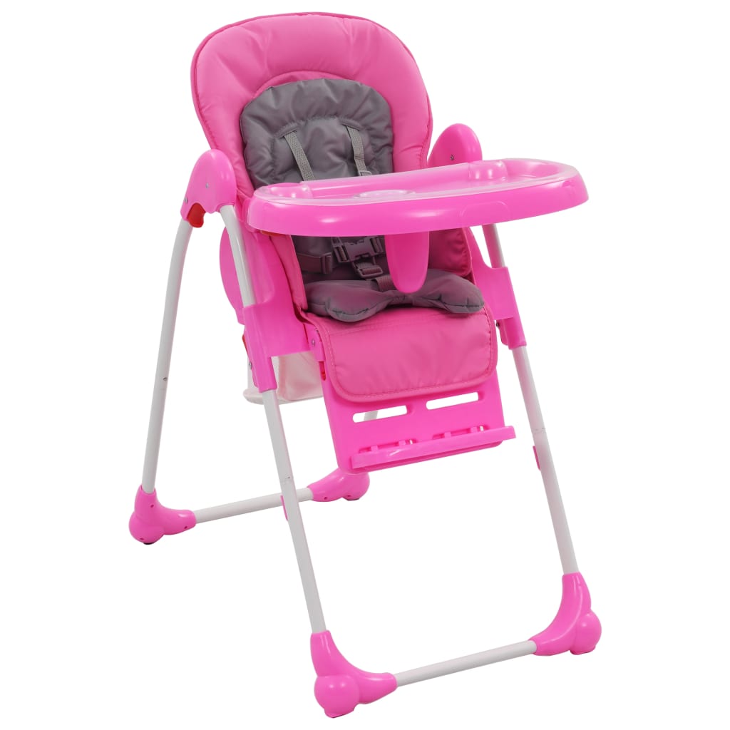 Seggiolone Pappa per Bambini Rosa e Grigio - homemem39