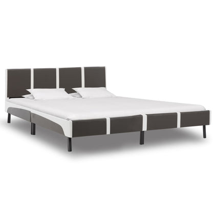 Letto Materasso Bianco Grigio Similpelle 180x200cm - homemem39