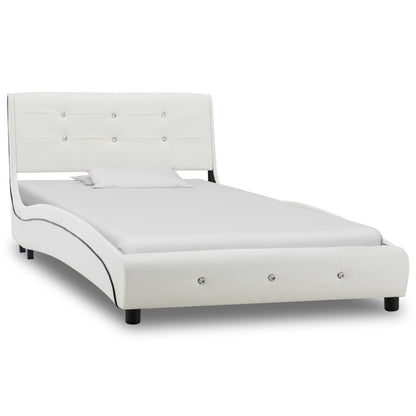 Letto con Materasso Bianco in Similpelle 90x200 cm - homemem39