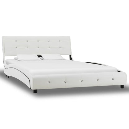 Letto con Materasso Bianco in Similpelle 120x200 cm - homemem39