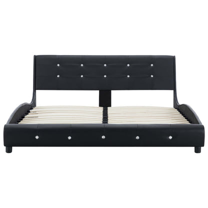 Letto con Materasso Nero in Similpelle 140x200 cm - homemem39