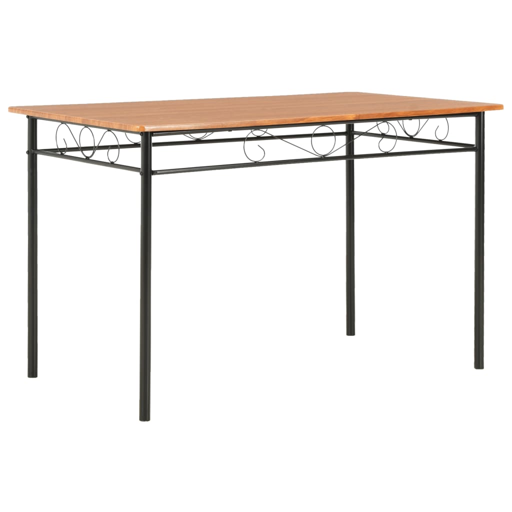 Set da Pranzo 7 pz in MDF e Acciaio Marrone - homemem39